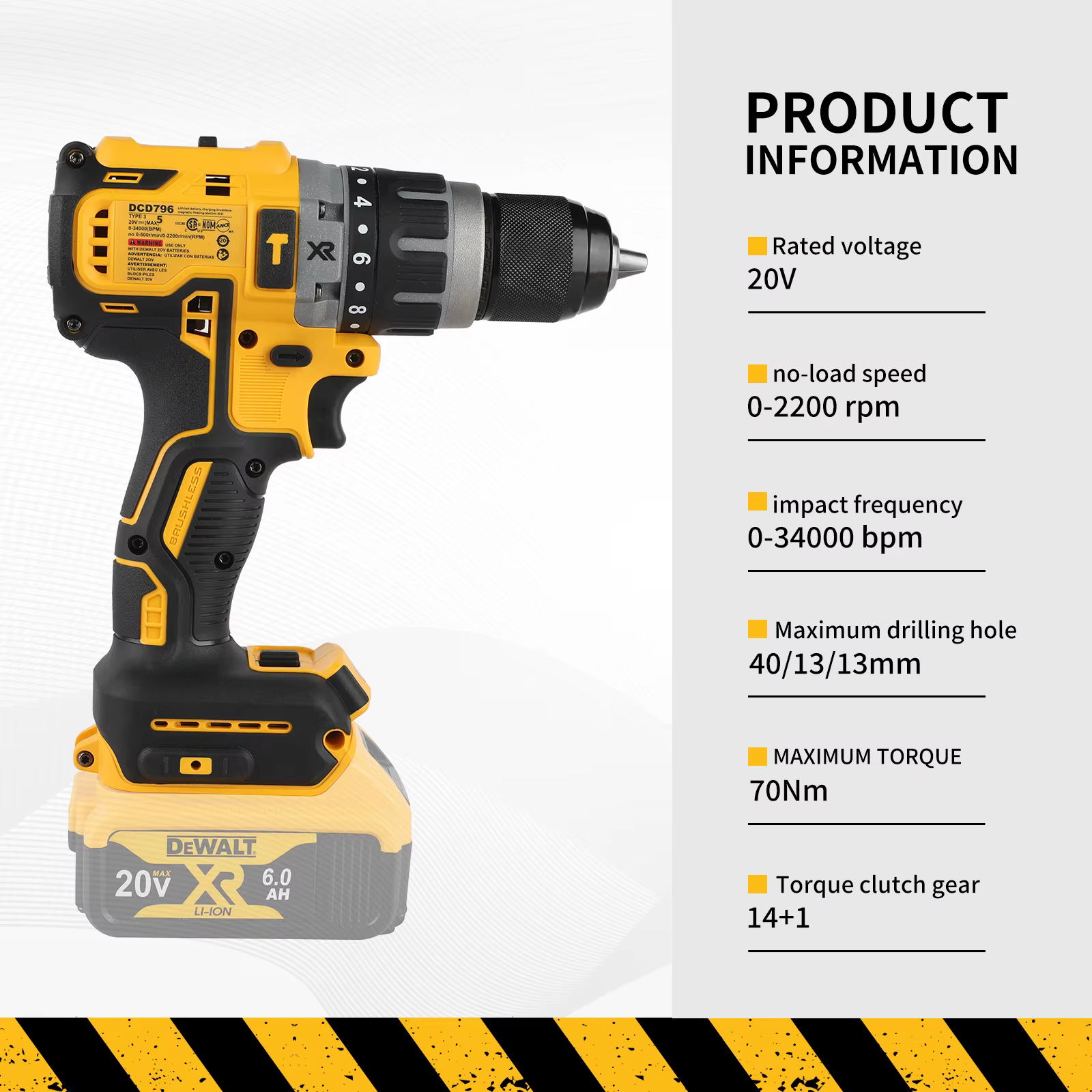 2025 Dewalt 2000 tr/min perceuse électrique sans fil pilote sans brosse vitesse réglable