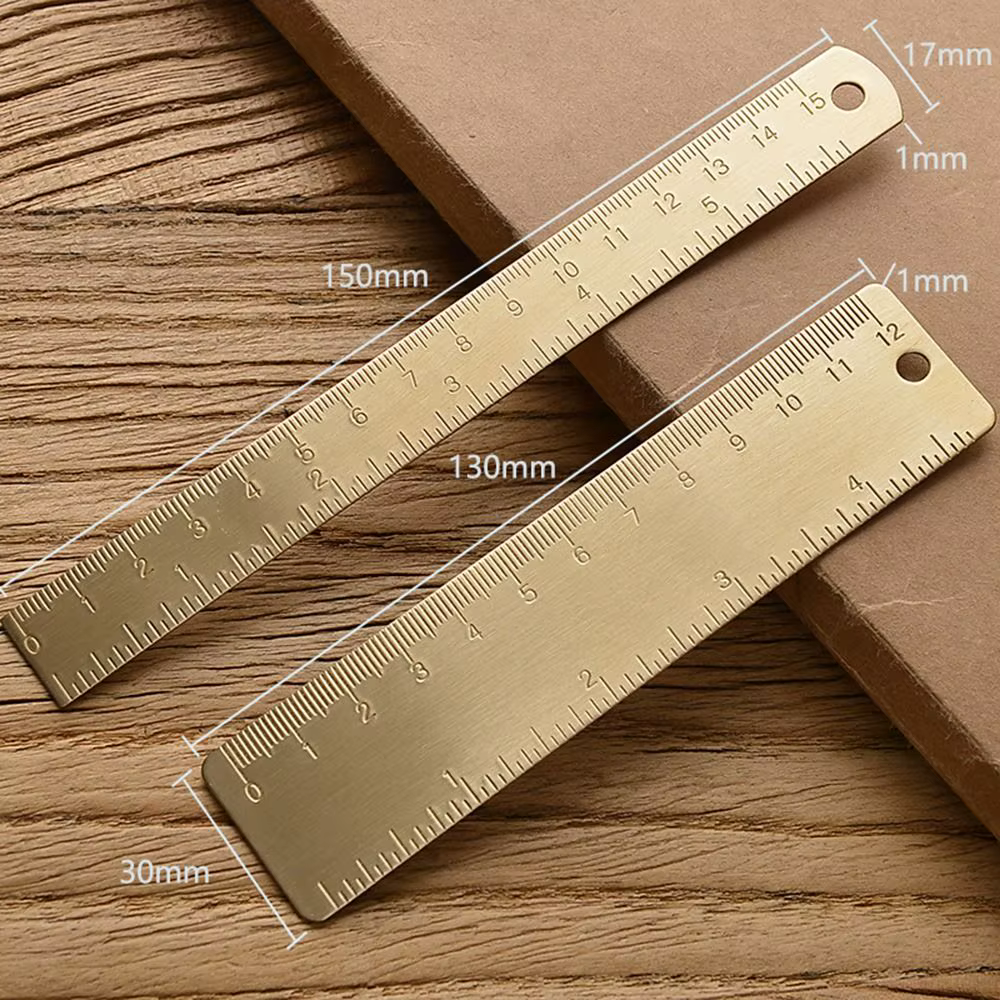 Règle droite multifonction en laiton 12/15 cm