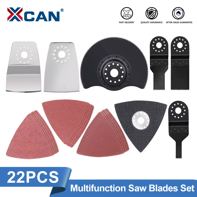 XCAN 22 pièces outil oscillant lames de scie coupe à dégagement rapide