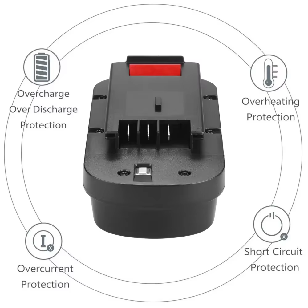 Batterie Rechargeable 18V pour outil électrique Black & Decker8000mAh, A18 A1718 A18NH HPB18 HPB18-OPE FS1800CS FS1800D