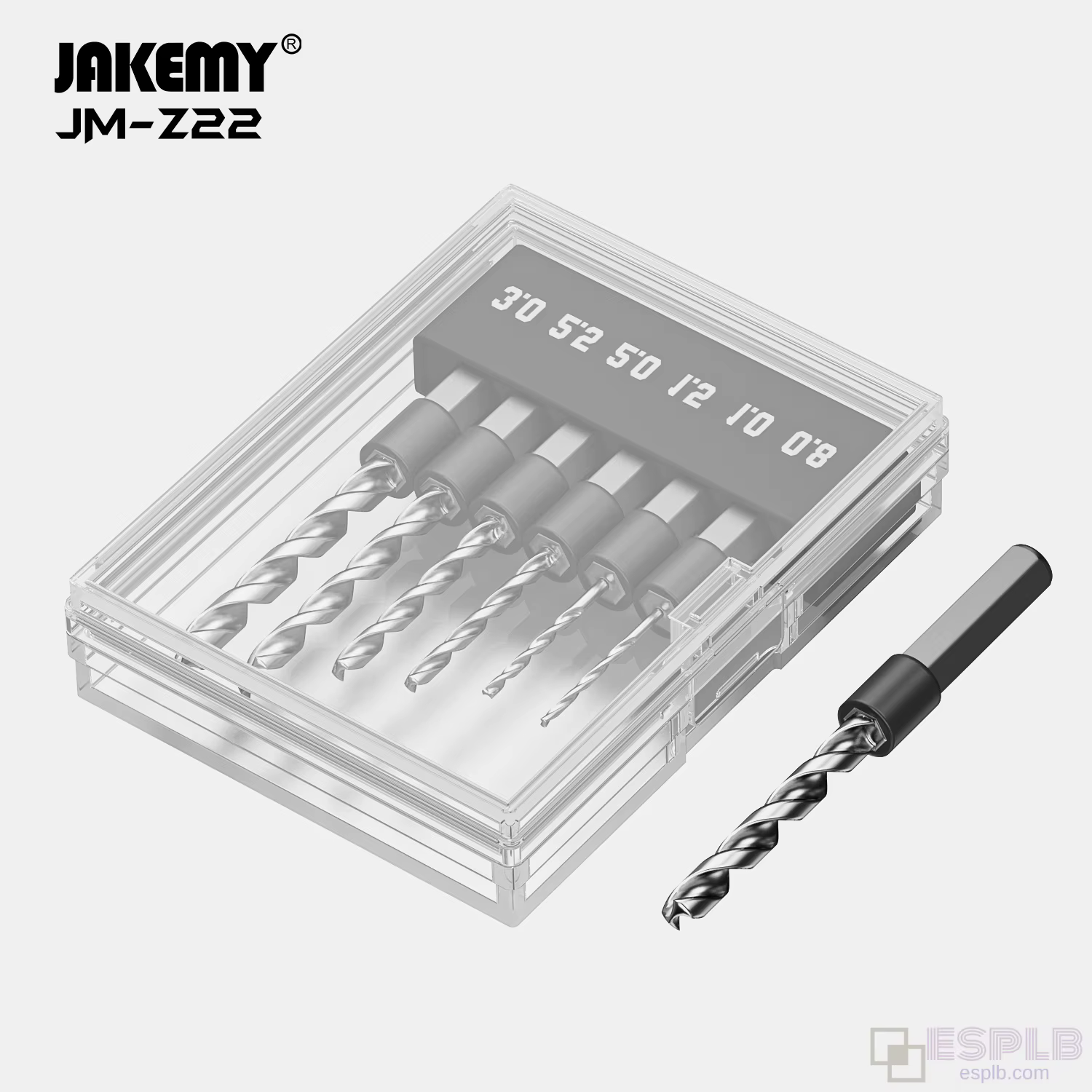 Jakemy 6 pièces H4.0mm Micro HSS forets 0.8/1.0/1.5/2.0/2.5/3.0 sculpture pointes hexagonales pour le perçage et la perforation de trous torsadés à la main