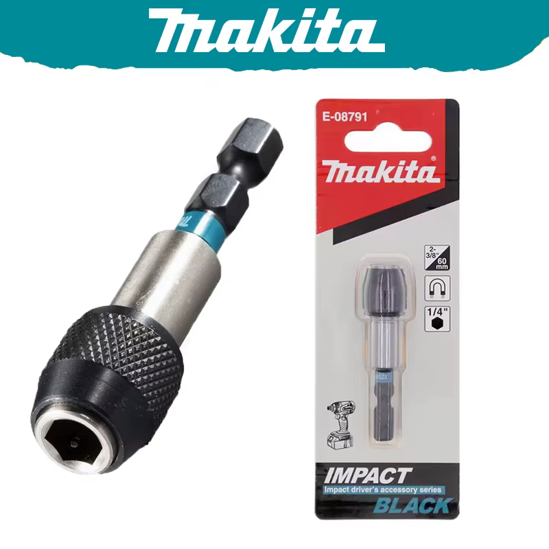 Makita E-08791 Impact noir porte-embout magnétique 60MM 1/4 "poignée hexagonale manchon