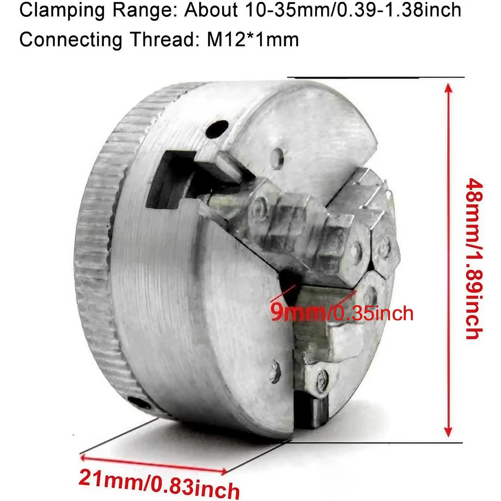 Mandrin de perceuse électrique robuste auto-centrant à 3 ou 4 mors