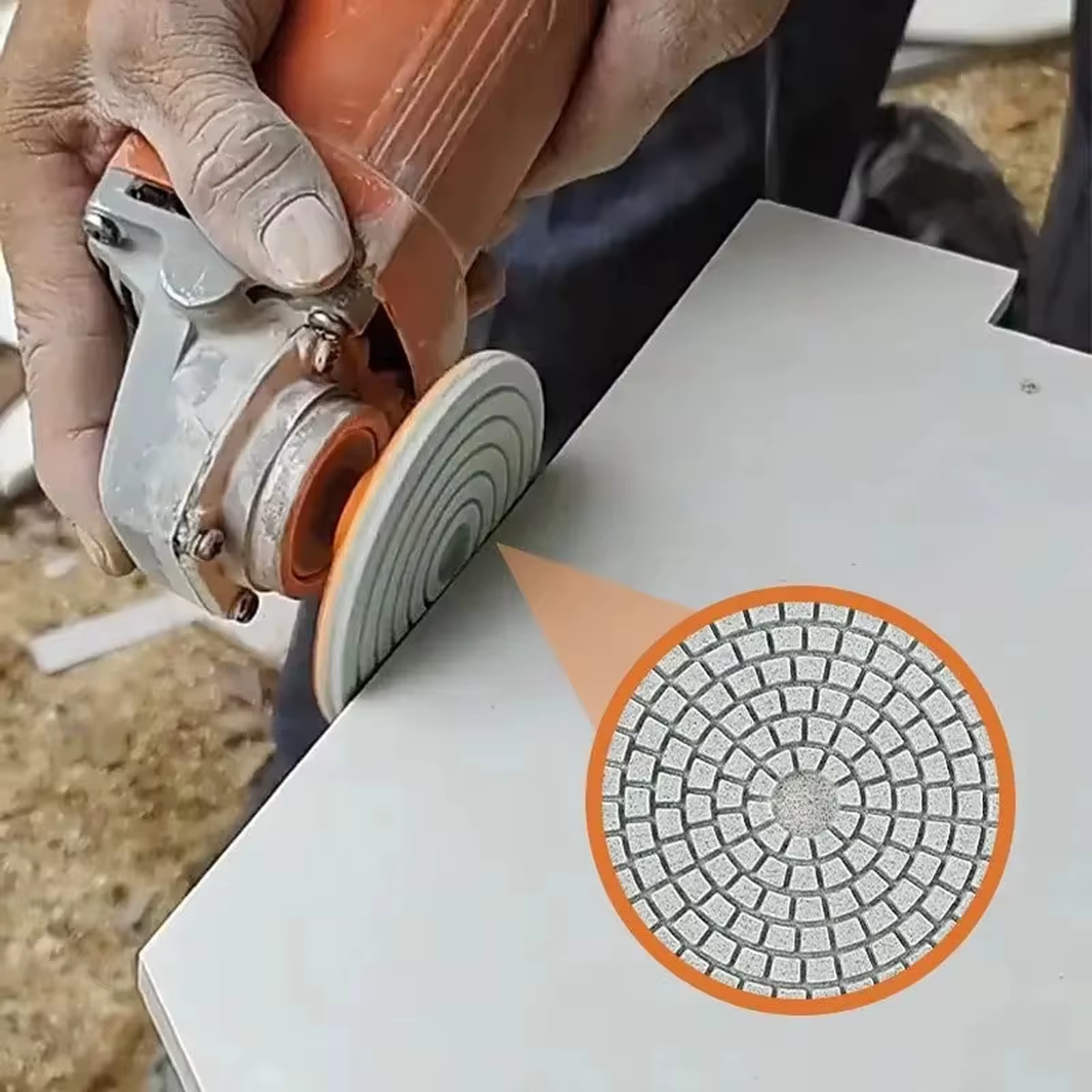 Disque de polissage pour coupe de carreaux de céramique