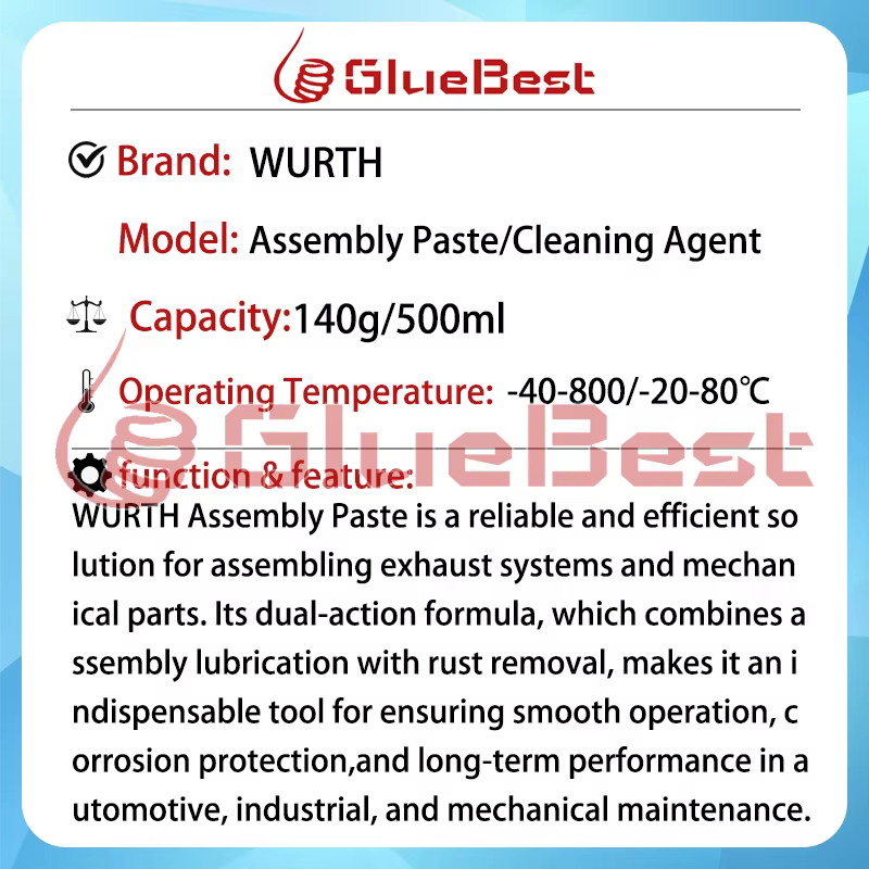 Pâte d'assemblage WURTH pour les applications
