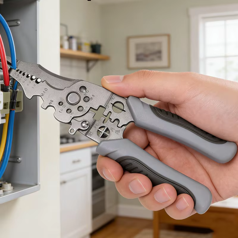 Pince à dénuder multifonctionnelle, pince à sertir robuste, coupe-câbles pour électricien, outils manuels pour la réparation de câbles