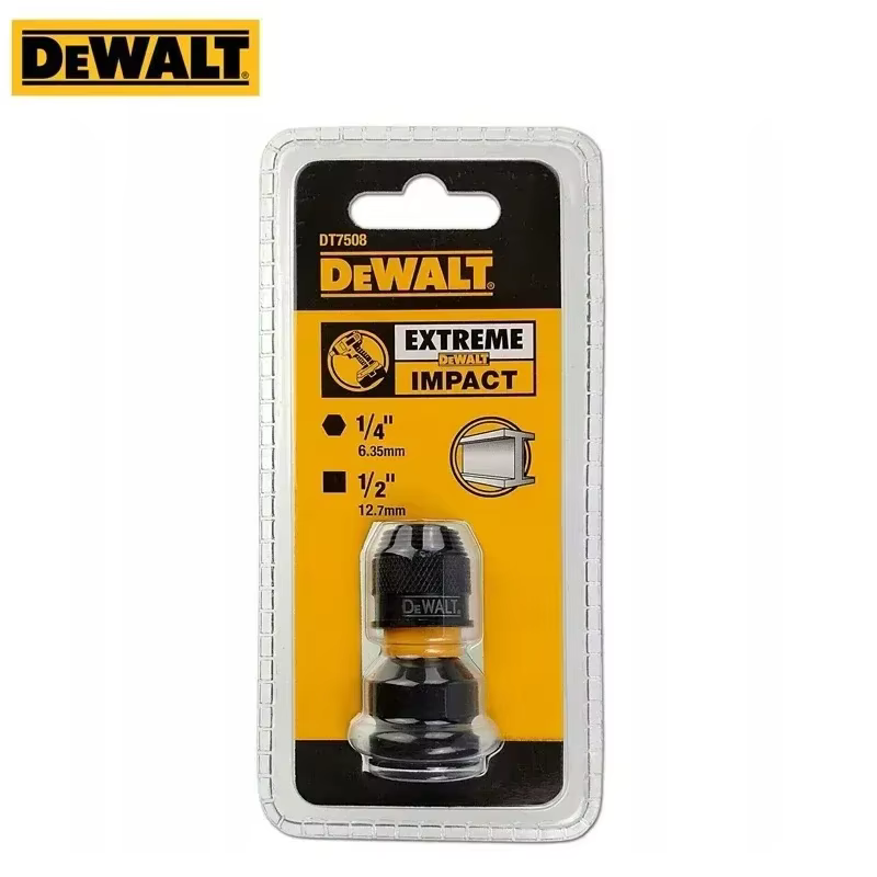 DEWALT DT7508 adaptateur de clé à chocs DT7508-QZ 1/4 "hex à 1/2" accessoires d'outils carrés jeu de clés à cliquet convertisseur d'entraînement