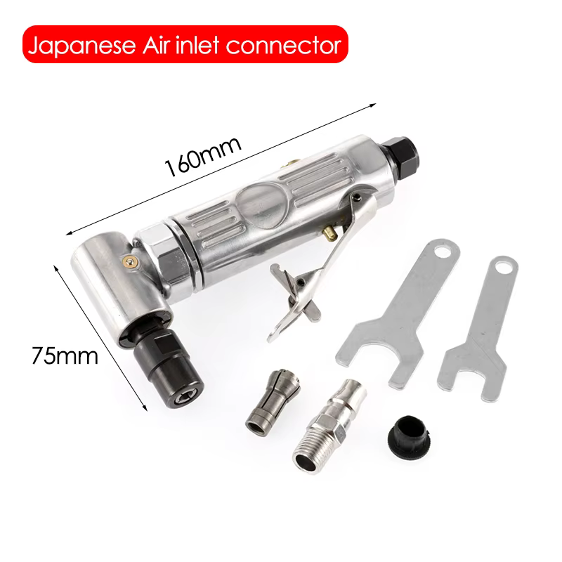 Mini Meuleuse d'Angle à Air 1/4 Résistante à 90 °, Polisseuse de Meulage Pneumatique, Machine à Graver, Kit d'Outils Carimplantés avec /05/2019 de Ponçage