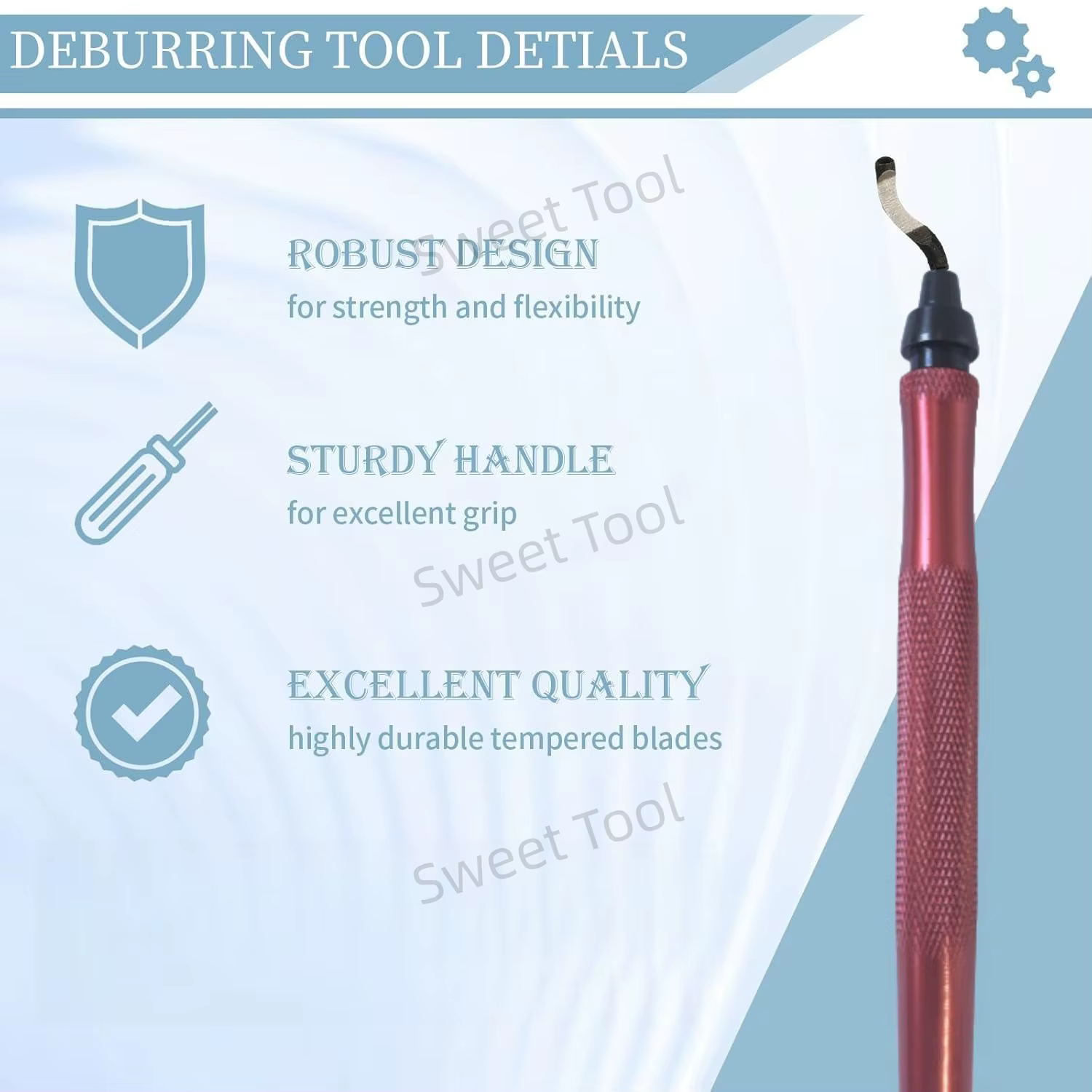 Kit d'outils d'ébavurage RB1228 avec 10 lames mixtes