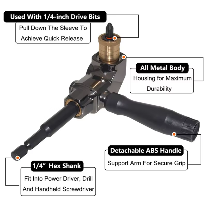 Accessoire de rêve de perceuse à angle droit