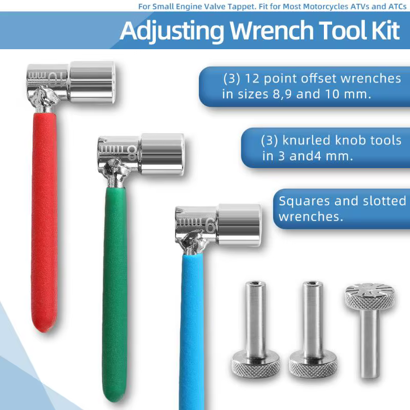 Kit d'outils de réglage de soupapes pour la plupart des motos, des VTT et des ATVs, outils de réglage de soupapes pour petits moteurs