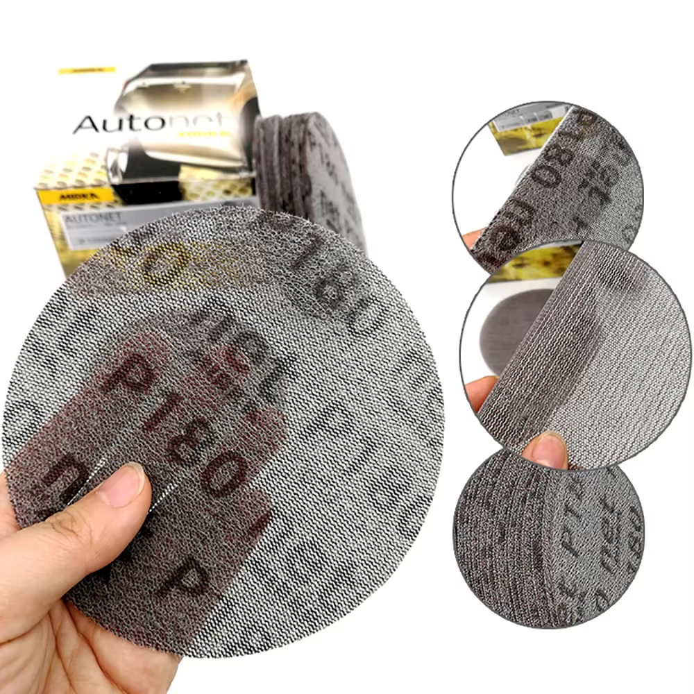 3/4/5/6 pouces Mirka Autonet crochet et boucle disques abrasifs sans poussière papier de verre disque de maille
