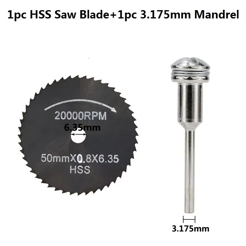CMCP HSS Mini Lame de Scie Circulaire 22/32/35/50mm Avec 3.175mm Mandrin Bois/Métal Disque De Coupe Pour Dremel Outil Rotatif