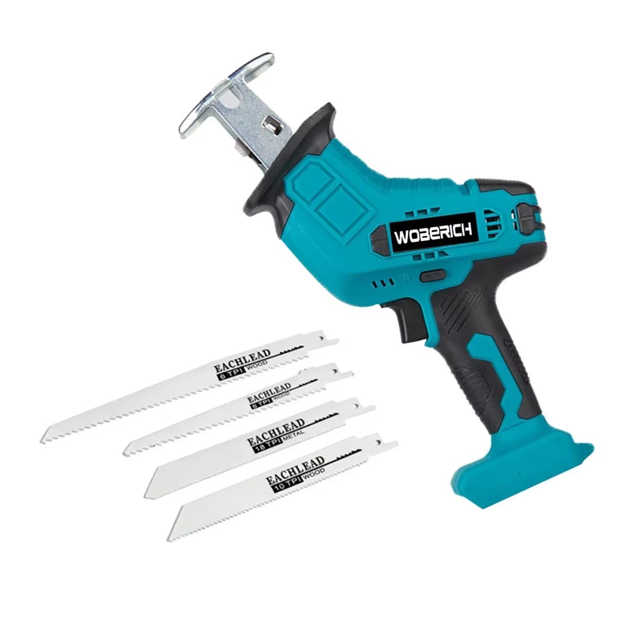 Scie alternative sans fil 21V tronçonneuse coupe bois/métal/tuyau PVC vitesse réglable avec lames