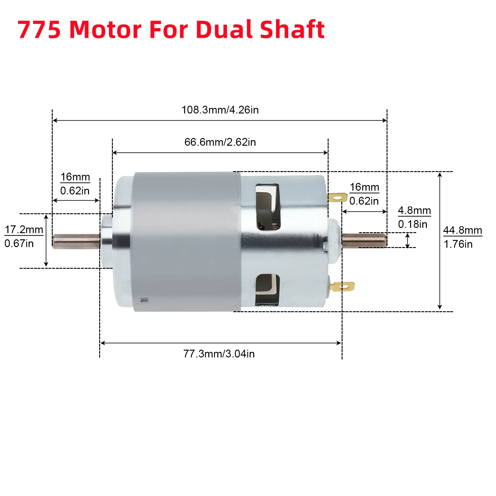 775 moteur à courant continu 12V 24V 3000 tr/min-12000 tr/min Micro moteurs électriques à grand couple pour perceuse tournevis circulaire/arbre D/double arbre