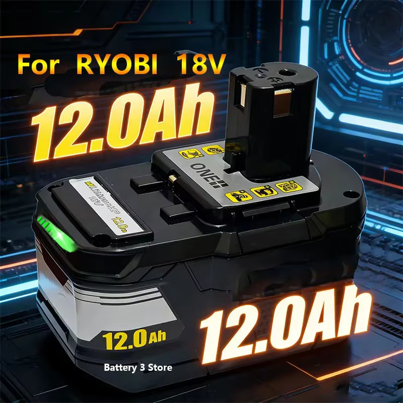 Nouvelle batterie haute performance RYOBI 18V 12.0Ah-15C l-ion adaptée à tous les outils électriques de la série P108 RB18L50