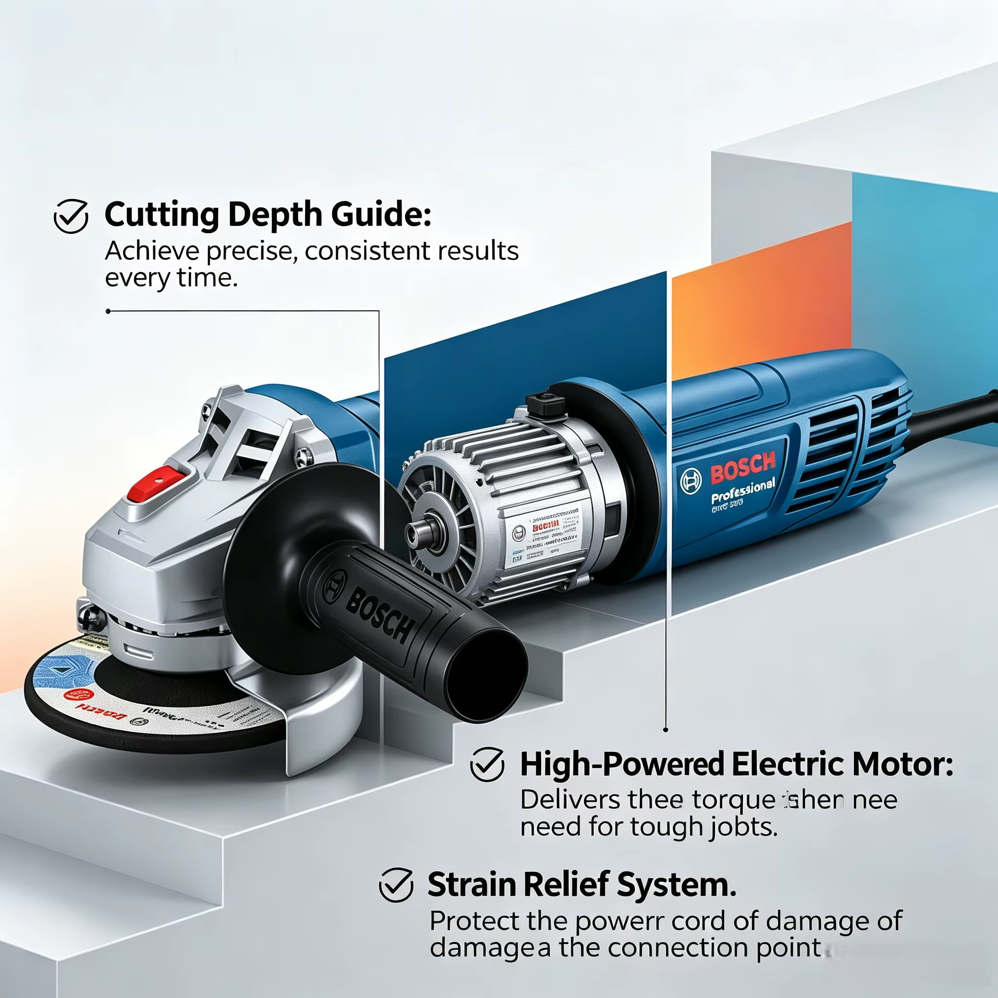 ‌ Meuleuse d'angle BOSCH GWS 800 | 800W 12000RPM | Disque de 100 mm | Pour la découpe et le meulage du métal/du pierre