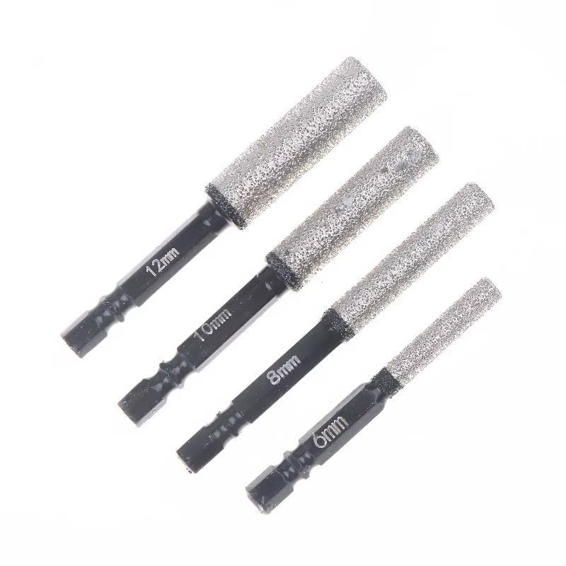 Jeu de forets à sec brasés sous vide de 5 à 12 mm - Pack de 2 - Pour divers matériaux durs