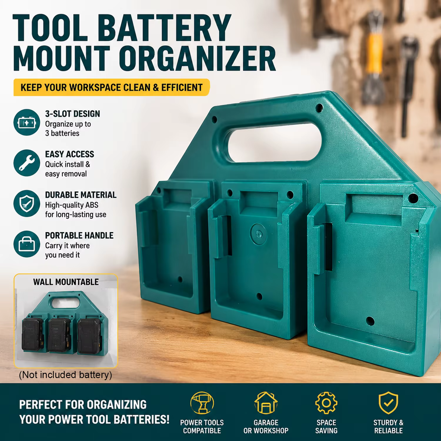 Support de rangement pour 6 batteries Makita 18V/14.4V