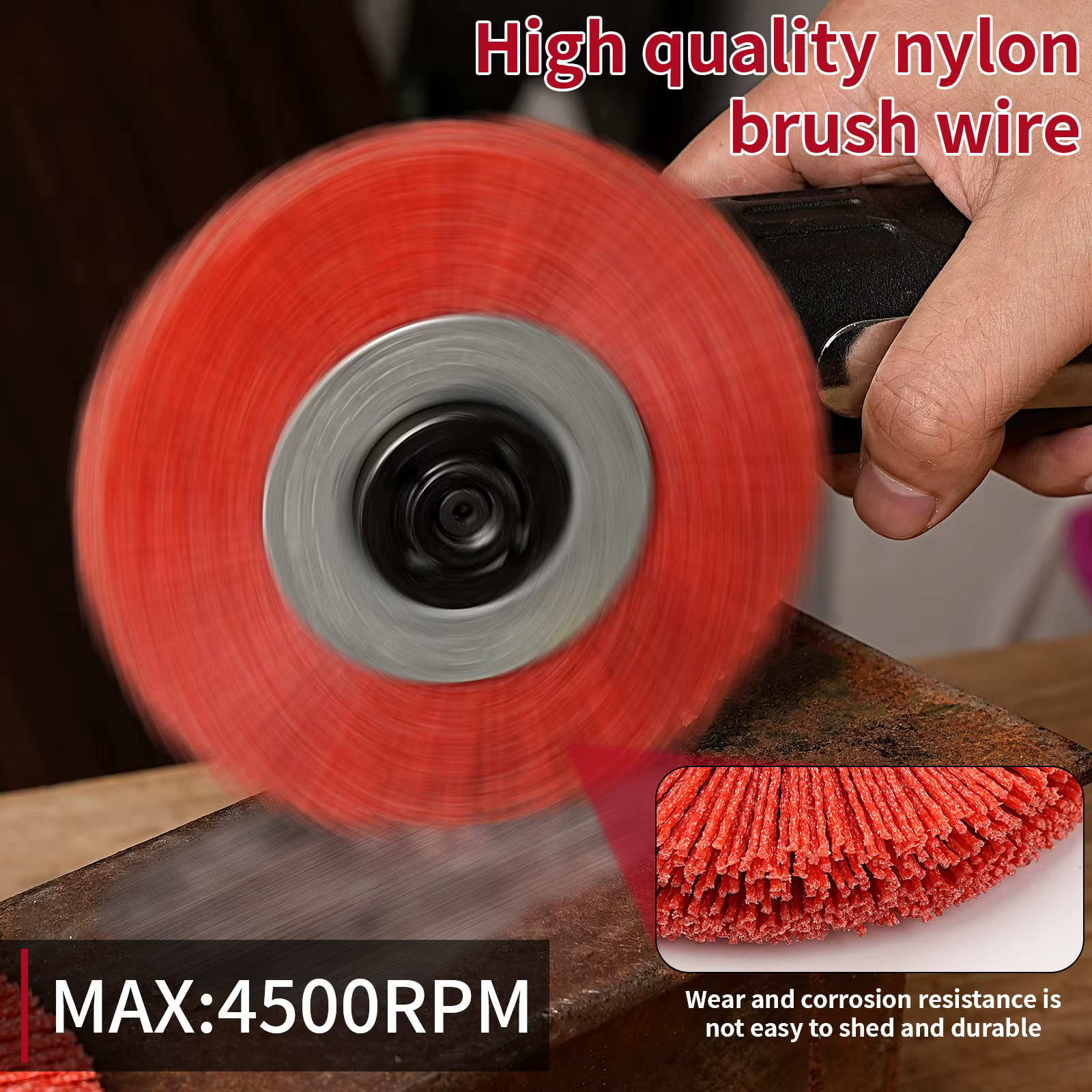 Meuleuse de brosse à roue en Nylon de 4 "5"