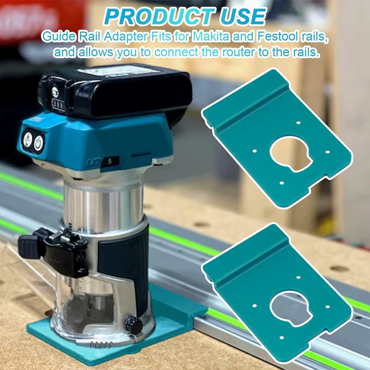 Adaptateur de rail de guidage pour défonceuse Makita XTR01 XTR01Z 18V LXT