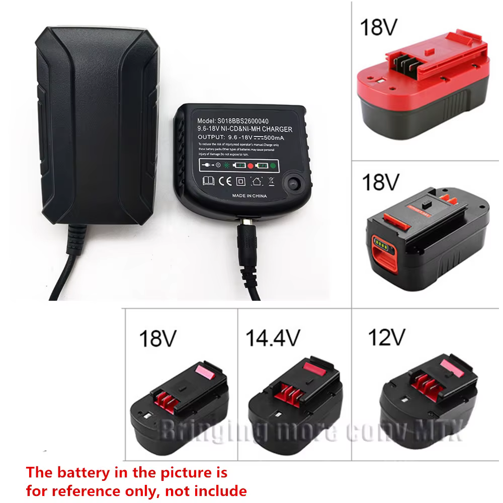 Chargeur de batterie Ni-cd et Ni-Mh de haute qualité 9.6V 12V-18V compatible avec Black&Decker A12