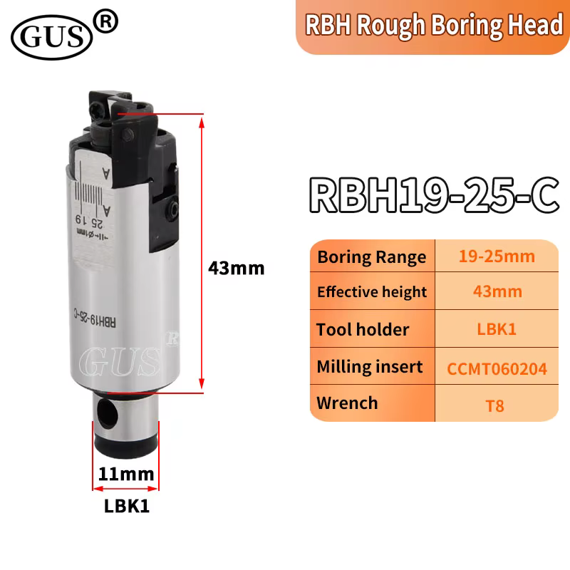 RBH Tête de fraise à aléser réglable à double tranchant RBH19-25 RBH25-33 RBH32-42 RBH40-55 RBH52-70 Porte-outil alésage CKB LBK LBK1