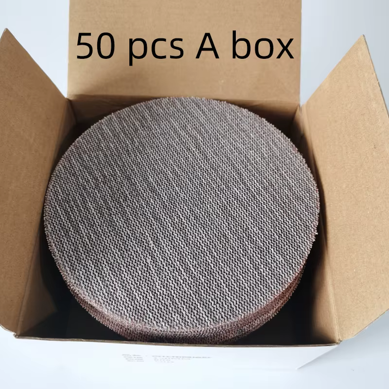 50 pièces 5/6 pouces 125/150MM disques abrasifs en maille crochet et boucle abrasif sans poussière Anti-blocage papier