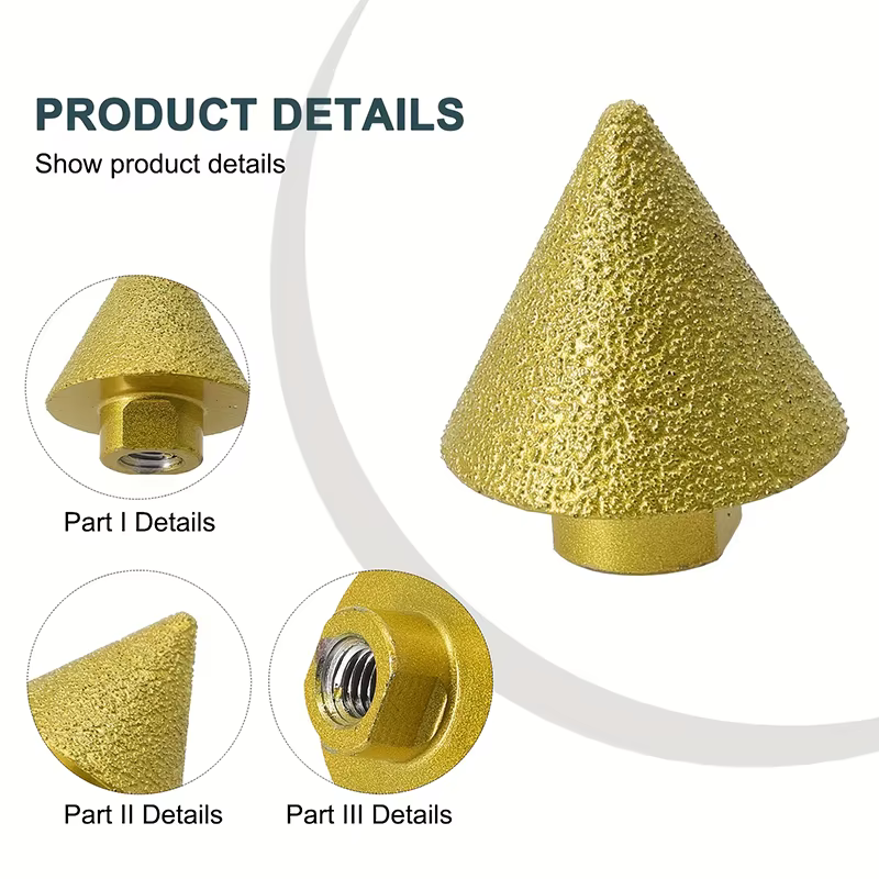 M14 diamant chanfreinage foret conique gravure roue de polissage diamant conique fraise adaptée à la pierre, céramique Ti