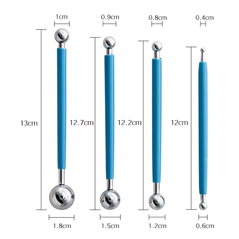 Outils de sculpture en acier inoxydable pour la marijuana, ensemble d'outils de sculpture en argile polymère, forme de boule à double extrémité, outil de moulage moulé