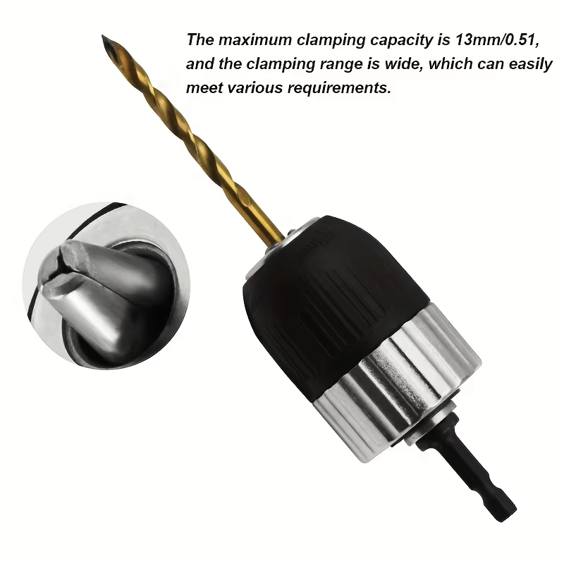Mandrin de perceuse sans clé polyvalent 2-13mm 3/8-24UNF