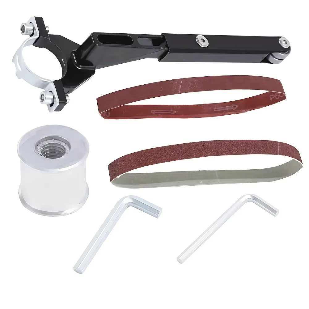 Support de modification pour meuleuse d'angle en ponceuse à bande avec 2 bandes de ponçage