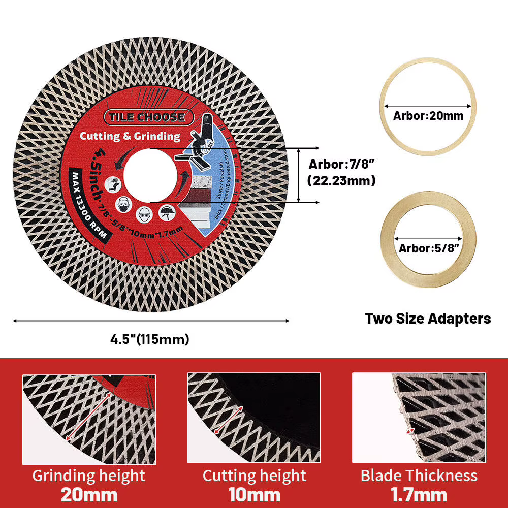 Lame de scie diamantée pour carreaux de 4.5 à 5 pouces