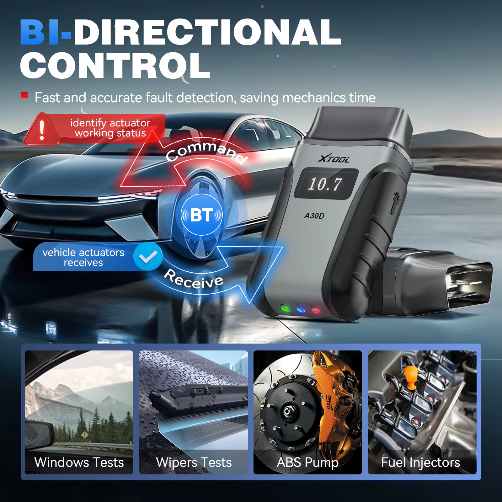 XTOOL A30D OBD2 Scanner système complet outils de Diagnostic de voiture avec 19 réinitialisation FCA Auto Auth CANFD