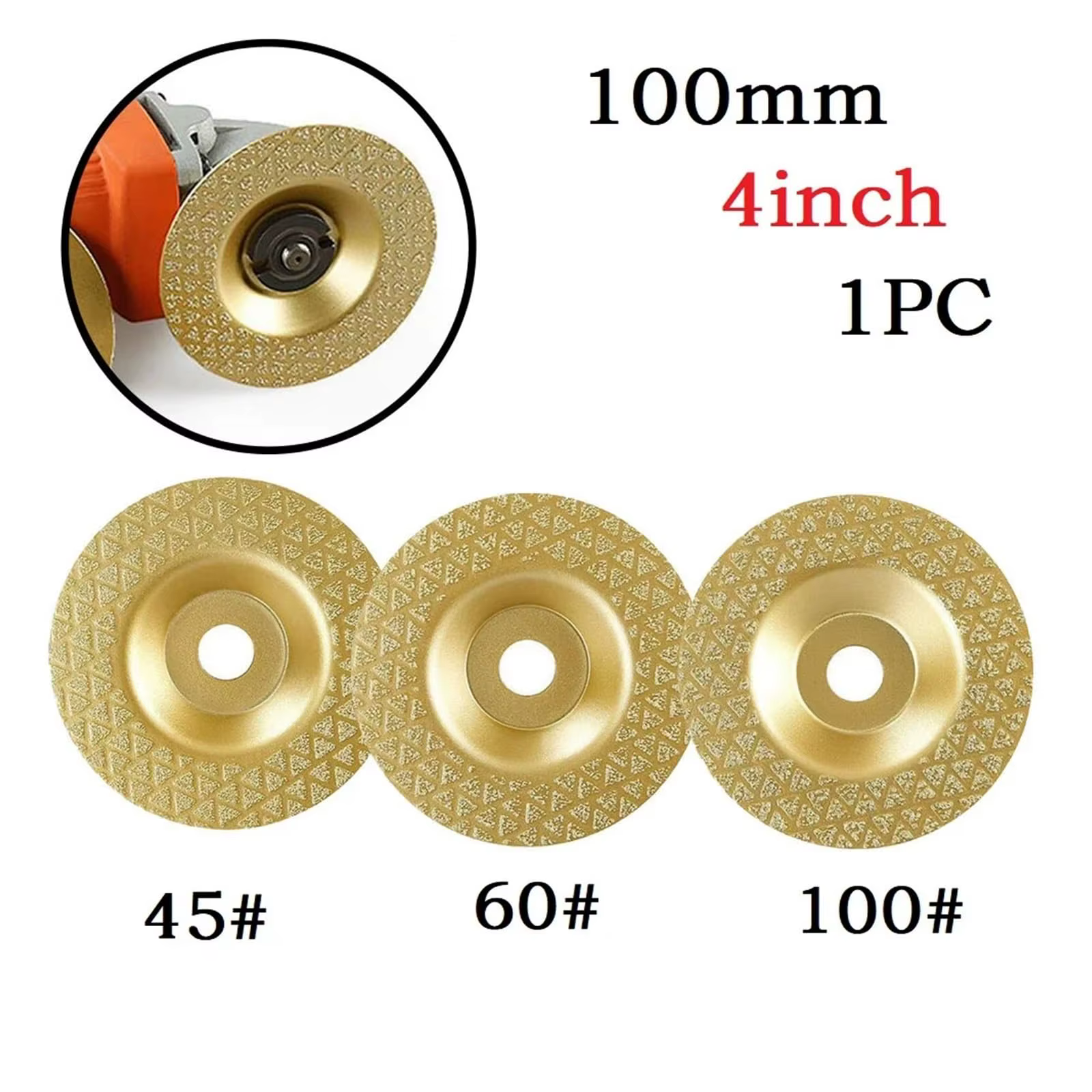 1PC 45/60/100 # Disque de meulage diamanté brasé pour meuleuse d'angle