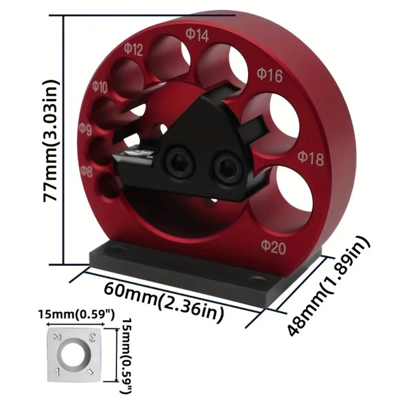 1 Kit de Gabarit de Fabrication de Chevilles Ajustable 8mm-20mm à 8 Trous ou Lames en Carbure