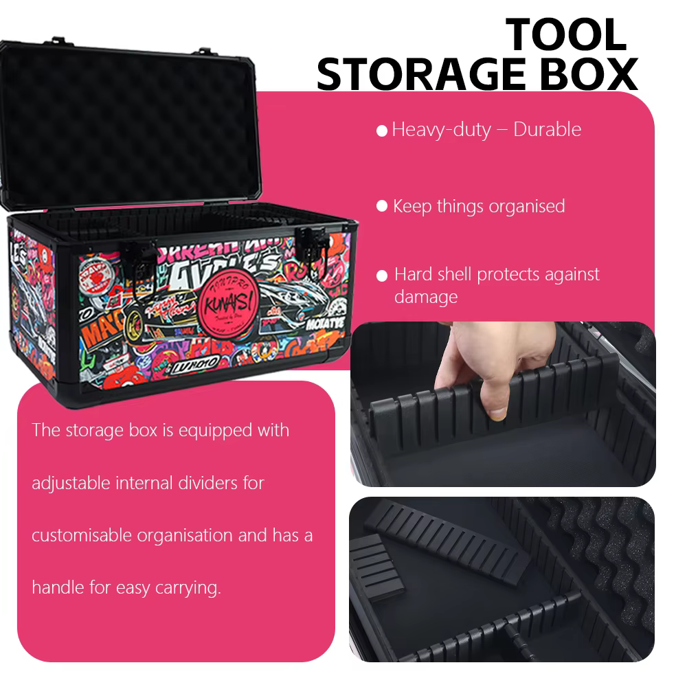 KUNAISI Grande boîte à outils en aluminium de 43 cm
