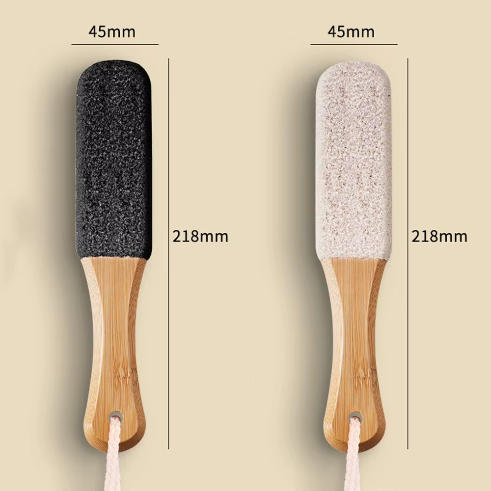 Durable 360 ° Râpe à pieds en bambou antidérapante, outil de pédicure en carbure de silicium pour les pieds