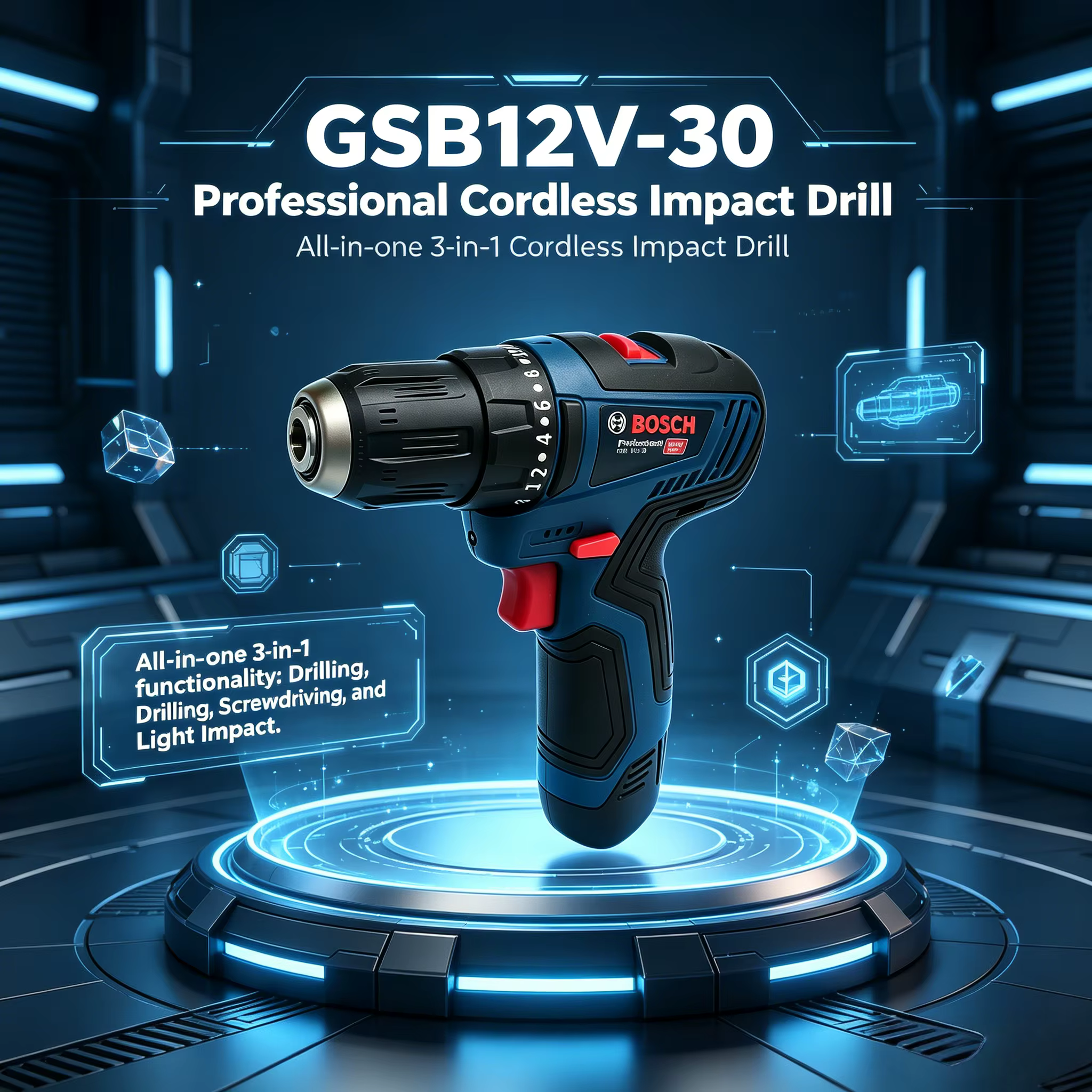 Perceuse électrique professionnelle Bosch-GSB-12-V30