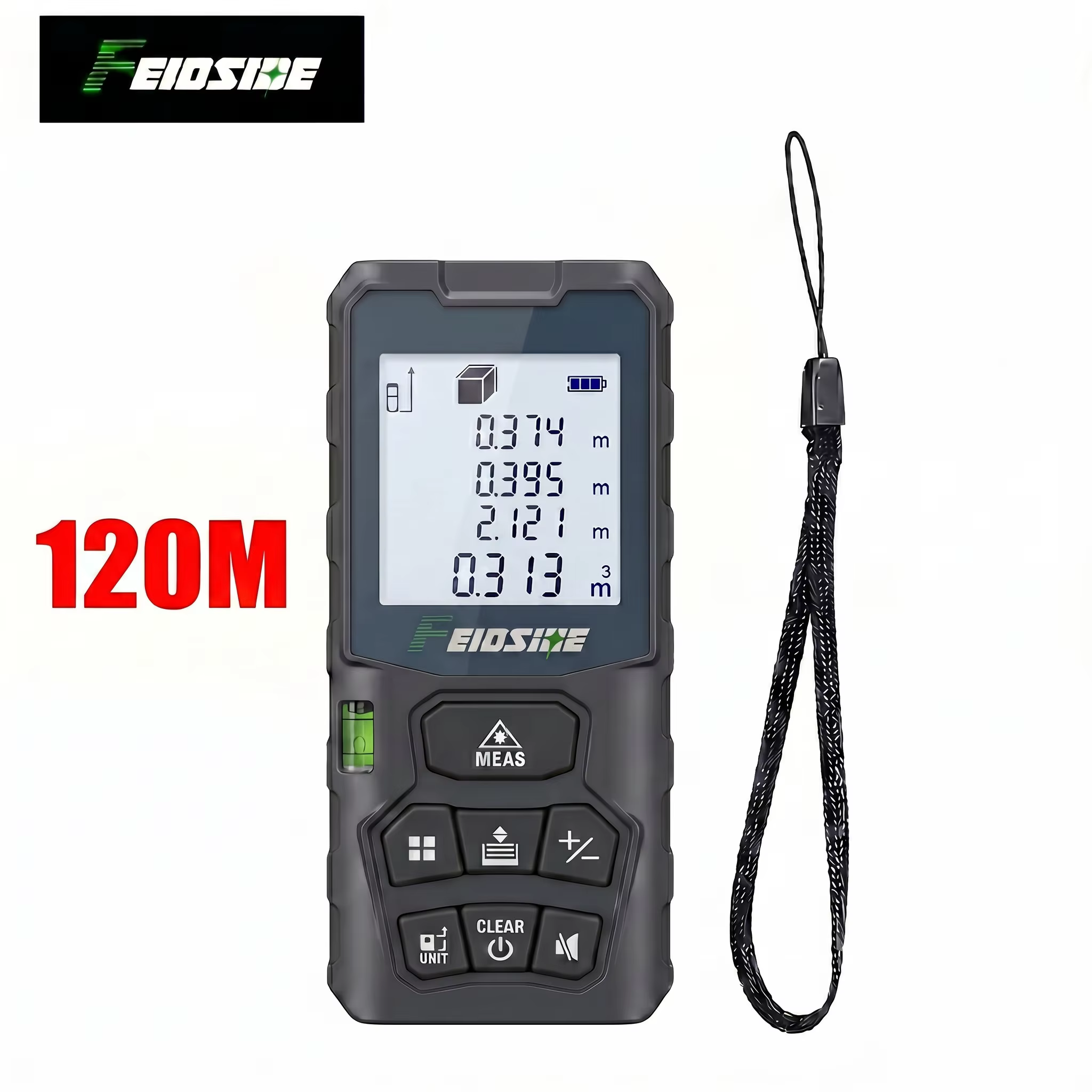 FEIDSIDE Télémètre laser multifonctionnel à lumière rouge 50M & 120M avec grand écran LCD