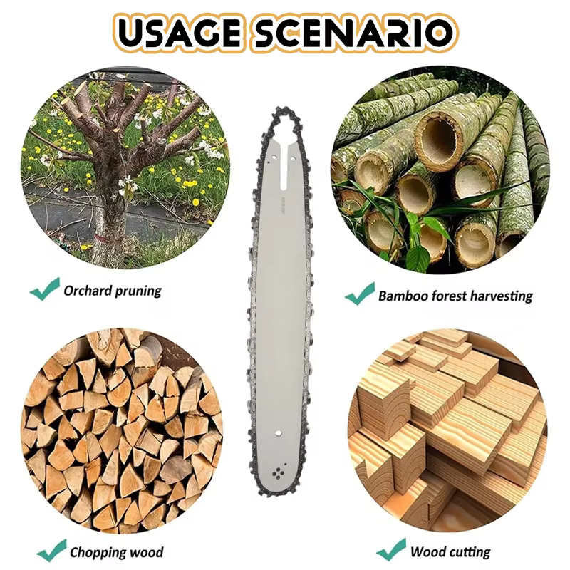 FDDT barre de guidage de scie à chaîne de 16 pouces avec 3 chaînes pour STIHL 009 012 021 E180 MS180 MS190 MS250