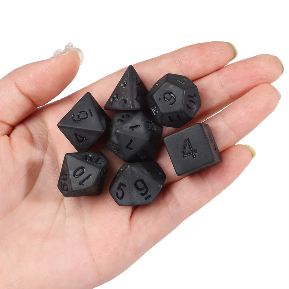 Plateau à dés numérique ScrdecentrPure Black, accessoires délibérés, 7 pièces/ensemble