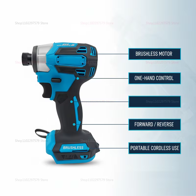 Perceuse à percussion sans fil 18V, outils électriques rechargeables, visseuses 1800 tr/min, idéale pour le bricolage et la construction