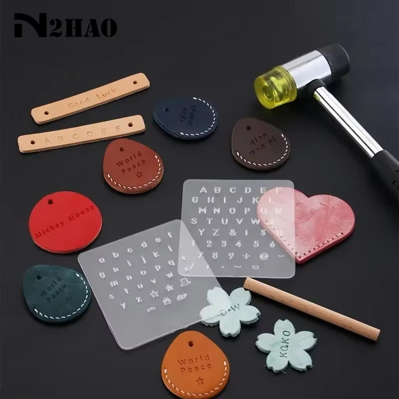 1 ensemble d'outils de marquage et d'impression sur cuir, poinçon de lettrage pour cuir, outil d'impression pour articles en cuir translucides, moule en cuivre à caractères mobiles
