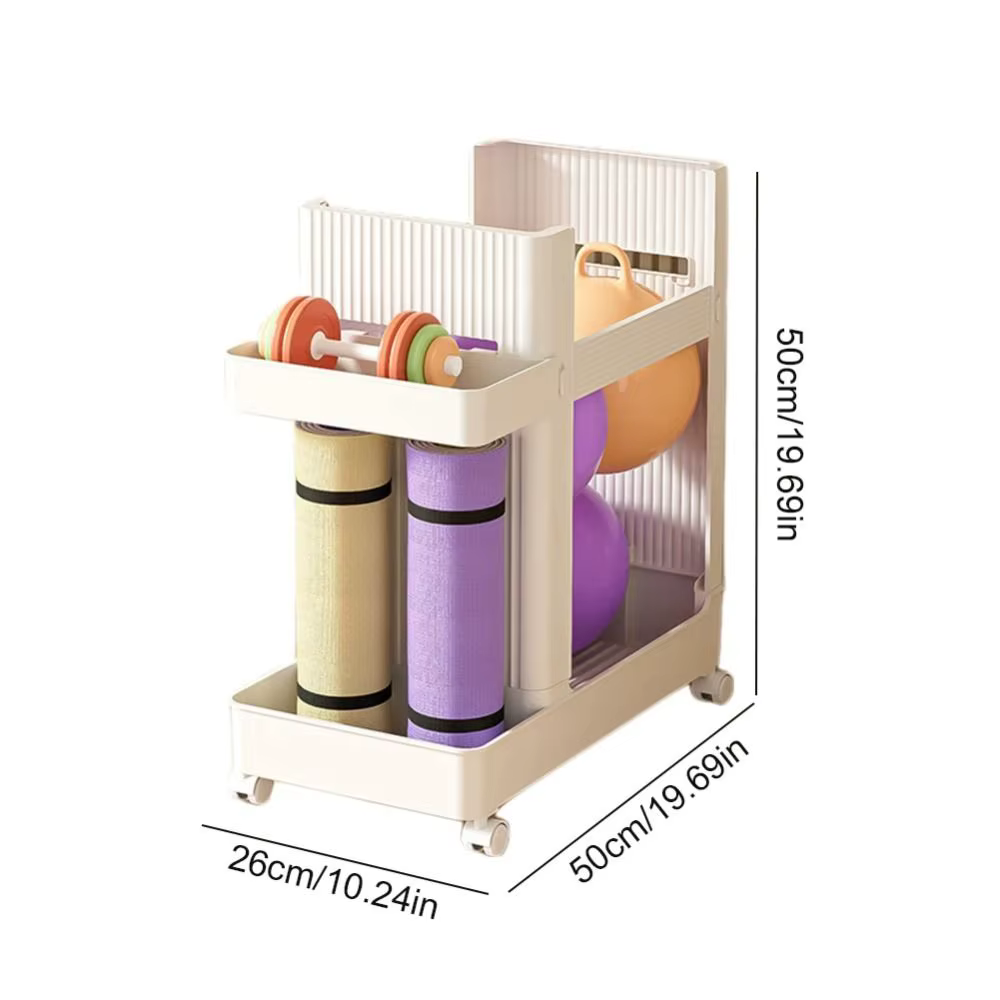 Chariot organisateur d'équipement de gymnastique multifonctionnel, gain de place, support de rangement d'équipement de sport Stable, chariot Portable de grande capacité