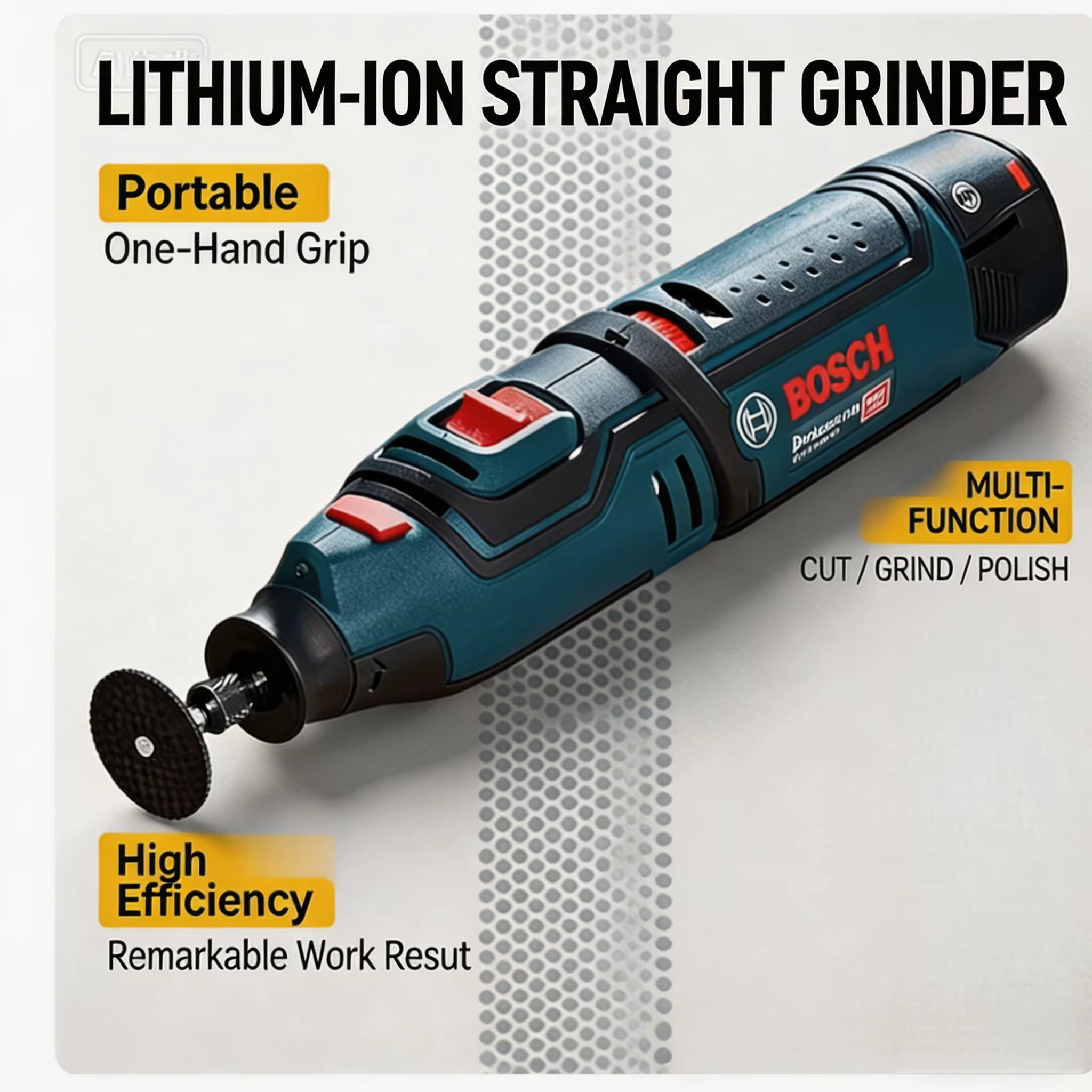 Meuleuse droite rechargeable portable BOSCH GRO12V-35
