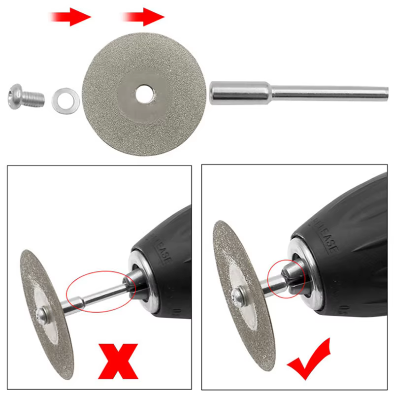 Mini disque de coupe diamant 16-60mm avec mandrin disques diamantés abrasifs pour lames de scie diamantées Dremel