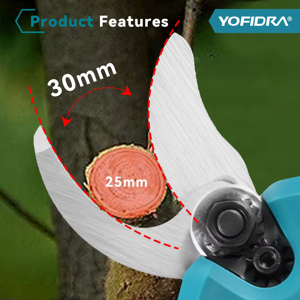 YOFIDRA 30mm sécateur électrique sans brosse sans fil portable verger arbustes taille arbre Branches Cutter pour Makita 18V batterie broche