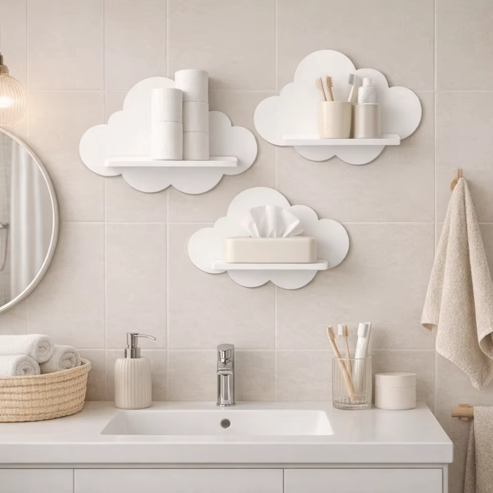 Étagère murale multifonctionnelle en bois
