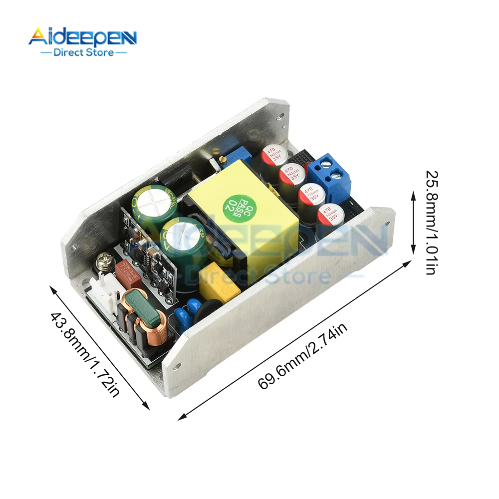 Alimentation GaN haute efficacité 150W AC 170-265V vers DC 24V/12V Protection contre les surcharges/court-circuits/surchauffe pour outil électrique LED